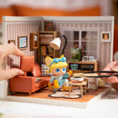 Robotime 3D Puzzle Super Store Cozy Living Lounge Plastic DIY Miniature House Kit LED Building Blocks for Adults Women
