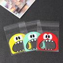 100pcs Cute Monster Sharp Teeth Plastic Bags Xmas Gift Packaging Bags Wedding Candy Bag OPP Bags Birthday Easter Party Decor