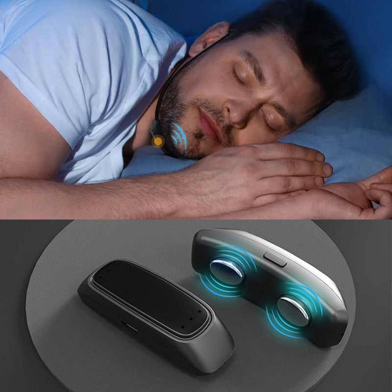 Electric Smart Anti Snoring Device EMS Pulse Stop Snore Portable Comfortable Sleep Well Snoring Stop Sleep Apnea Aid USB