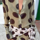 The Riviera | Polka-Dot Scarf-Sling Beach Maxi Dress