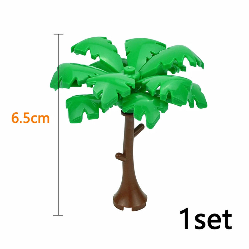 Trees Building Blocks City MOC Pine Tree Plant Set Spruce Farm Street Scene Garden View Assembly 3778 Bricks Educational Kid Toy