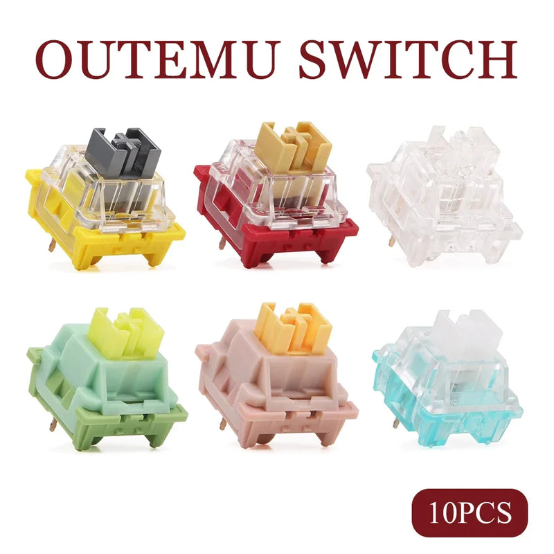 10Pcs Outemu Silent Peach V2 Switch Lubed Update Silent Lemon Switches Mechanical Keyboard Linear Tactile 3Pin Custom Hot-swap