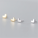 Trendy Minimalist Real 100% 925 Sterling Silver Mini Small Love Heart Stud Earrings for Women Student Teen Jewelry Gift