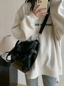 Large Capacity Black Shoulder Bags For Women Large Shopper Bag Solid Color Soft Leather Crossbody Handbags Lady Travel Tote bags