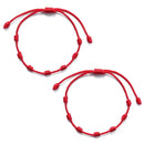 2 Pieces Hand-Woven Red Rope Handmade Braid 7 Knots Red String Anklets Bracelets Gift for Mother's Day Father's Day F19D