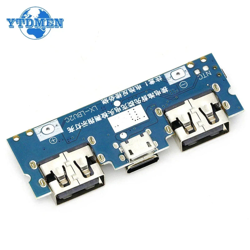 Lithium Battery Charger Board LED Dual USB 5V 2.4A Micro/Type-C USB Mobile Power Bank 18650 Charging Module Circuit Protection