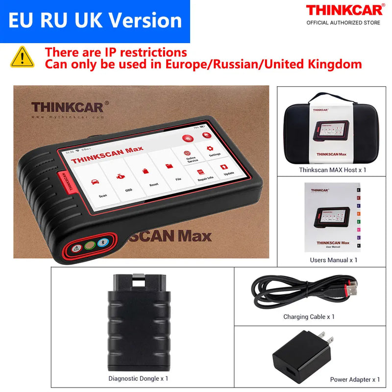 THINKCAR ThinkScan Max2 All System Diagnostic Tool OBD2 Scanner 28 Resets Bi-Directional ECU Coding Support CANFD Lifetime Free