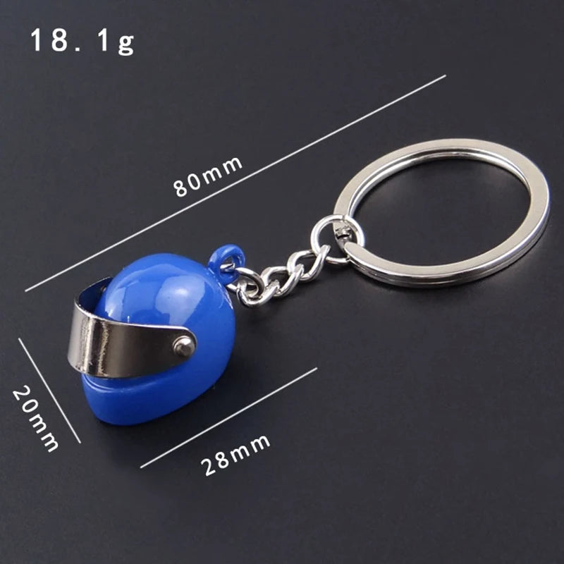 Simulation Helmet Keychains Creative Motorcycle Helmet Keychains Stereo Model Keyring Backpack Key Pendant For Men Gift