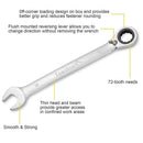 12pcs Combination Ratcheting Wrench Set, CR-V Steel Constructed Wrench Set with Carrying Bag