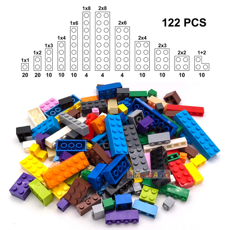 122pcs Thick Figures Bricks 12 Size DIY Building Blocks Educational Creative Size Compatible With 3001 Plastic Toys for Children