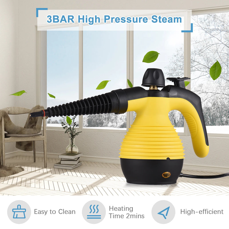 Portable Handheld Steam Cleaner 1050W Multifunctional High Temperature Pressurized Steam Cleaning Machine with 9PCS Accessory