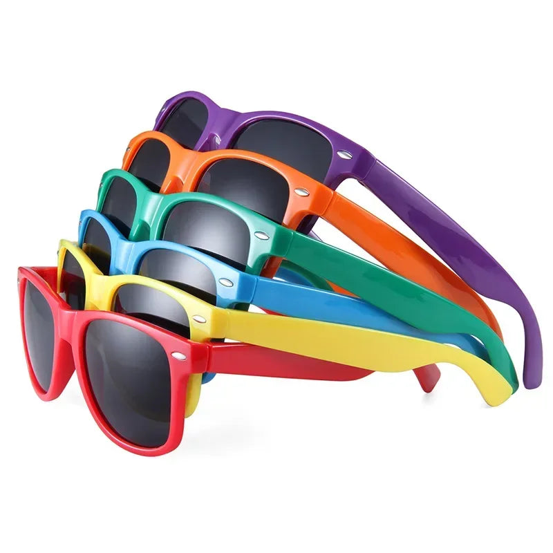 Children Candy Colored Sunglasses with Glasses Box Boys Girls Sun Protection Glasses Personality Outdoor UV Protection Goggles