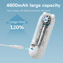 JISULIFE Portable Fan Mini Handheld Fan USB 4800mAh Recharge Hand Held Small Pocket Fan with Power Bank Flashlight Feature