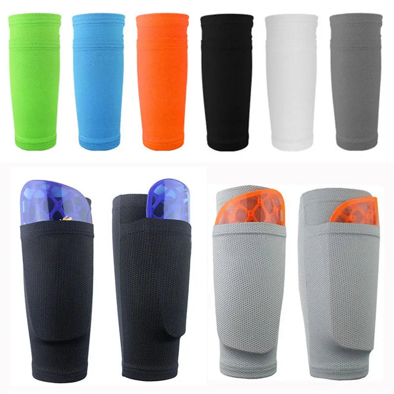 Men Football Shin Holder Instep Socks With Pocket Design Soccer Shin Pads Cover Breathable Sport Leg Guard Sleeves for Kids Boys