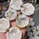 Natural Crystal Ring Box Moroccan Crystal Cave Jewelry Box Display Stand Rings Organizers Storage Container Valentine's Day Gift