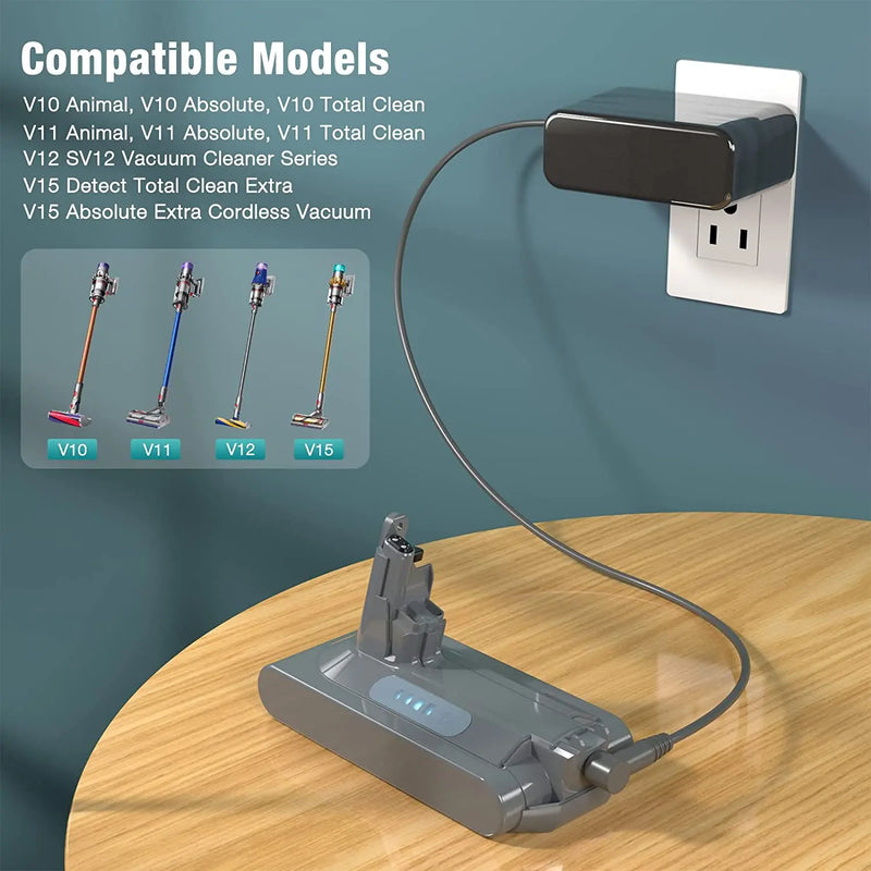 30.45V Charger for Dyson V10 V11 V12 V15 SV12 SV14 SV16 SV20 SV22 Absolute Animal Motorhead Cordless Vacuum Power Supply