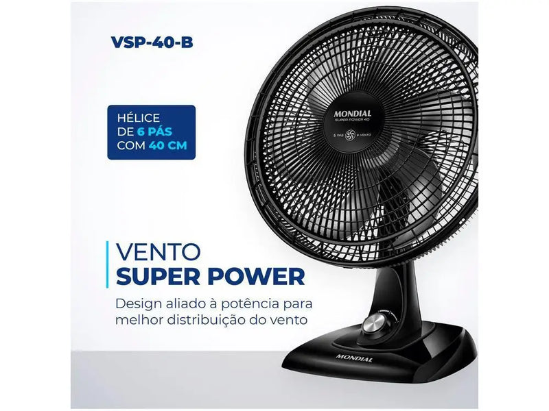 Mondial Fan Super Power 40cm 6 Pas 3 Speeds 140W - 110V