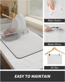 Coffee Machine Mat Rubber Backing Water-Absorbent Dish Drying Pad Kitchen Worktop Drainage Mat Home Decor
