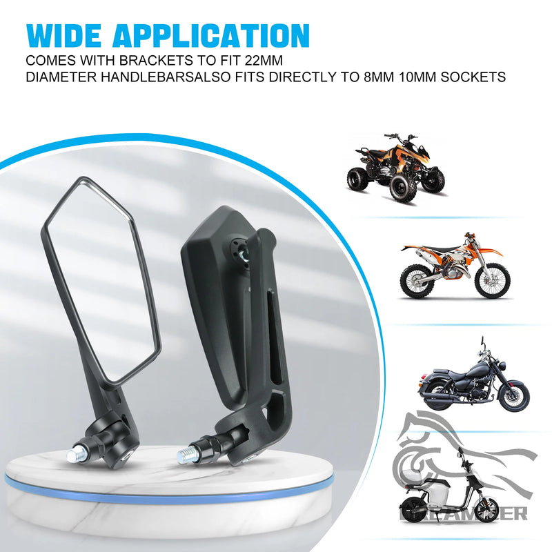 Rear View Mirror Reflector Adjustable Rotatable Handlebar Mirror Clear Rearview Electric Scooter Cycling Bicycle Accessorie