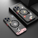 For Magsafe Wireless Charging Astronaut Case For iPhone 15 Pro Max Plus 14 Pro 13 12 11 Pro Max Soft Edges Acrylic Phone Cover