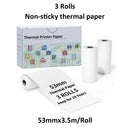 Thermal Paper Transparent Sticker For Phomemo/Memoking M02/T02 Mini Printer for Journal Photo Text Notes 53mm