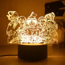 One Piece Monkey D Luffy Figure 3D Illusion LED Night Light Nightlight Touch Flash Light Desk Model Japan Anime Figure Toys