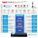 MeLE Fanless MINI PC N100 Desktop Computer LPDDR4x Windows11 8GB 16GB 512GB Small Gaming Computer USB Type C 4K Three Display