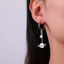 Skyrim Edelstahl Vergoldete Creolen Damen Herz Stern Saturn Anhänger Quasten Ohrringe Modeschmuck Weihnachtsgeschenk
