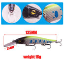 1pcs Minnow Fishing Lure 13.5cm 16g Laser Hard Plastic Pesca Wobbler Swimbaits Artificial Bait Crankbait Treble Hooks Tackle