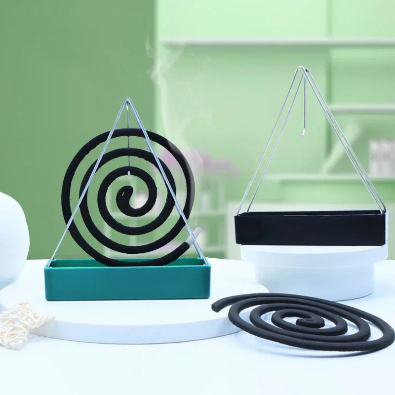 Creative Mosquito Coil Holder with Tray Nordic Style Spiral Summer Iron Mosquito Repellent Incenses Rack Plate Home Accessories