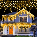 Solar Christmas Decoration Light String Outdoor waterproof Curtain Icicle Light Garden Eaves Decoration Fairy String Lights