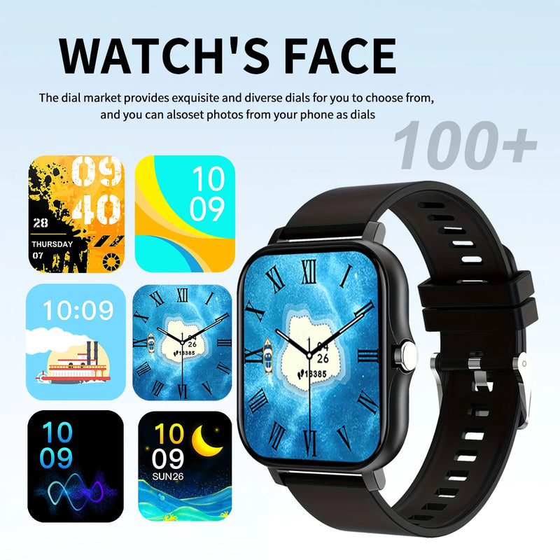 Smartwatch can answer and make calls, receive message reminders, multiple sports modes, compatible with Android and iPhone