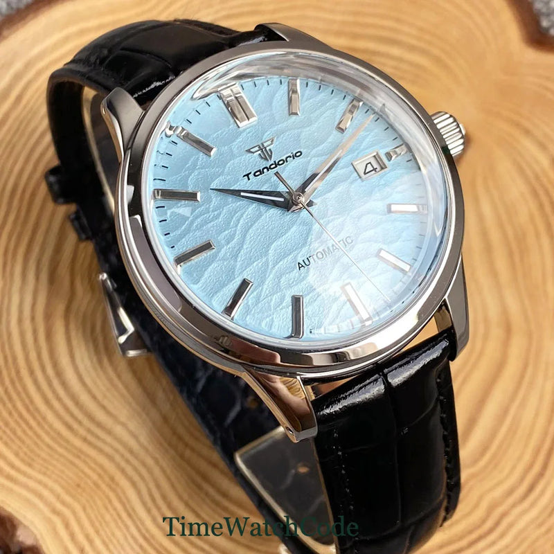 Tandorio Automatic Watch for Men Auto Date NH35A Movement 10ATM Water Resistance 40mm Double Bow Domed Sapphire Crystal