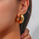 Dream Hoops! Waterproof Anti-allergenic 18K Gold Plated Stainless Steel Hoop Earrings For Women Oversize Small Loop Earring