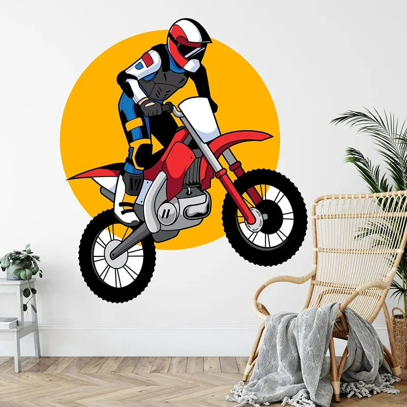 M741 Motorcycle Wall Sticker Motorcycle Racing Driver Highway Boy Room Removable Home Decor Sticker