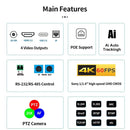Runpu 4K60FPS NDI Camera POE 12X 20X Zoom AI Tracking PTZ Camera SDI HDMI USB POE IP Conference Camera for Church Live Streaming