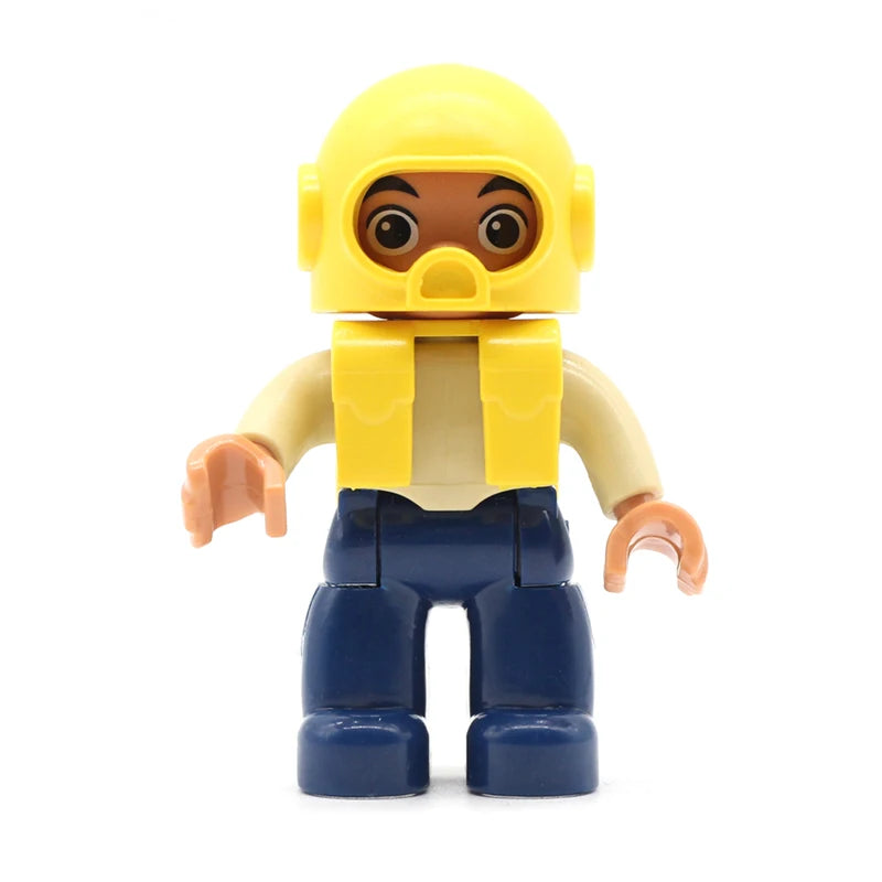 Big Size Action Figures City Princess Policemen Family Building Block Doll Character Accessory Assembly Toys for Children Gift