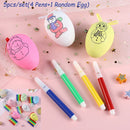 5pcs Easter Random Egg Graffiti Happy Easter Decorations Painted Handmade DIY Eggs Craft Kids Gift Favor Home Decor Easter Party