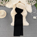 YuooMuoo Women Dress Sexy One Shoulder Package Hips Split Bodycon Dress Summer Fashion Lady Knitting Long Party Vestidos