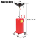 20 Gallon Portable Waste Oil Drainer, Height Adjustable Pneumatic Industrial Fluid Drain Tank with Wheels For Car Truck