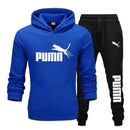 New Autumn and Winter Men's Pullover Hoodie + Pants 2-piece Fashionable and Trendy Fitness Jogging Casual Sportswear Set
