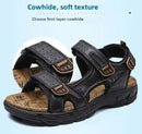 New Fashion Summer Leisure Men Shoes Beach Sandals High Quality Genuine Leather Sandals Soft Large Size Men's Sandals Size 38-48