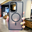 Matte Transparent Magnet Magsafe Phone Case For Samsung Galaxy S24 Ultra S23 Plus S22 Wireless Charging Hard Shockroof S24 Cover