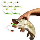 5pcs Soft Fishing Lures Set T-Tail Swimbait with Metal Jig Head Hook & Spinner Spoon Fishing Bait for Pike Bass Fishing