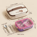 Microwavable 304 Stainless Steel Lunch Box 2/3 Compartment Bento Box Leakproof Food Storage Containers Adults Kids School