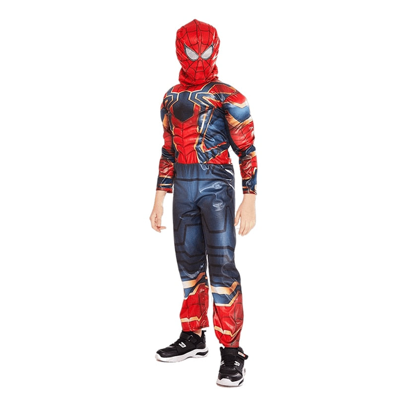Marvel Superhero Spider Man Captain America Iron Man Thor Hulk Cosplay Costume Muscle Bodysuit Jumpsuit for Kids Halloween Party