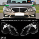 MAGICKIT Pair Headlight Lens Cover For Mercedes-Benz E Class W212 E350 E500 E63 AMG 2009-2012 Headlight Lampshade Accessories