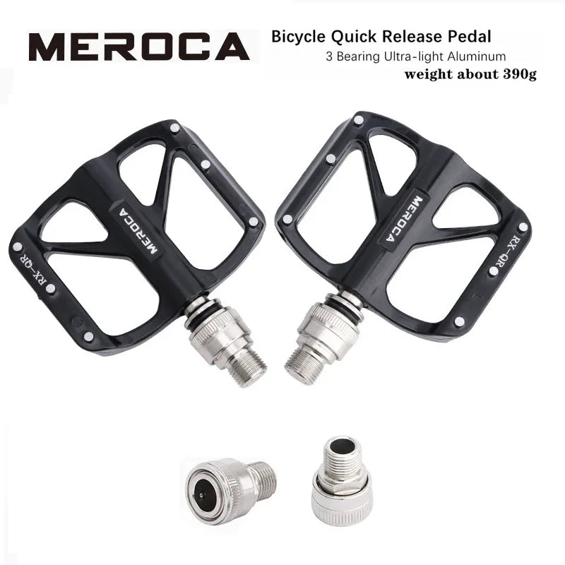 MEROCA Bicycle Quick Release Pedal Seal 3 Bearing Ultra-light Aluminum Alloy MTB Road Bicycle Non-slip  Bike Pedals