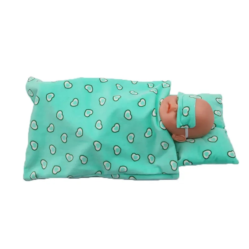 Cute 43cm New Born Doll Accessories Sleeping Bag Set For 18 Inch American,BJD,DIY Girl Dolls Bedding Suits For Gilrs