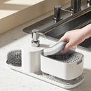 Hand Dish Soap Dispenser Sponge Towel Holder Sink Drain Tray Liquid Soap Pump Container Bathroom Accessory Kitchen Organizer